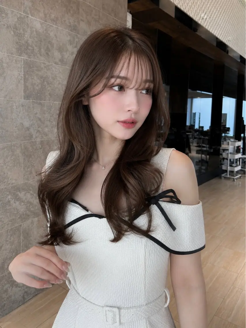 ロング カラー カット トリートメント 🎀韓国ヘア🎀 𝓡𝓲𝓷𝓱𝓪のヘアスタイル