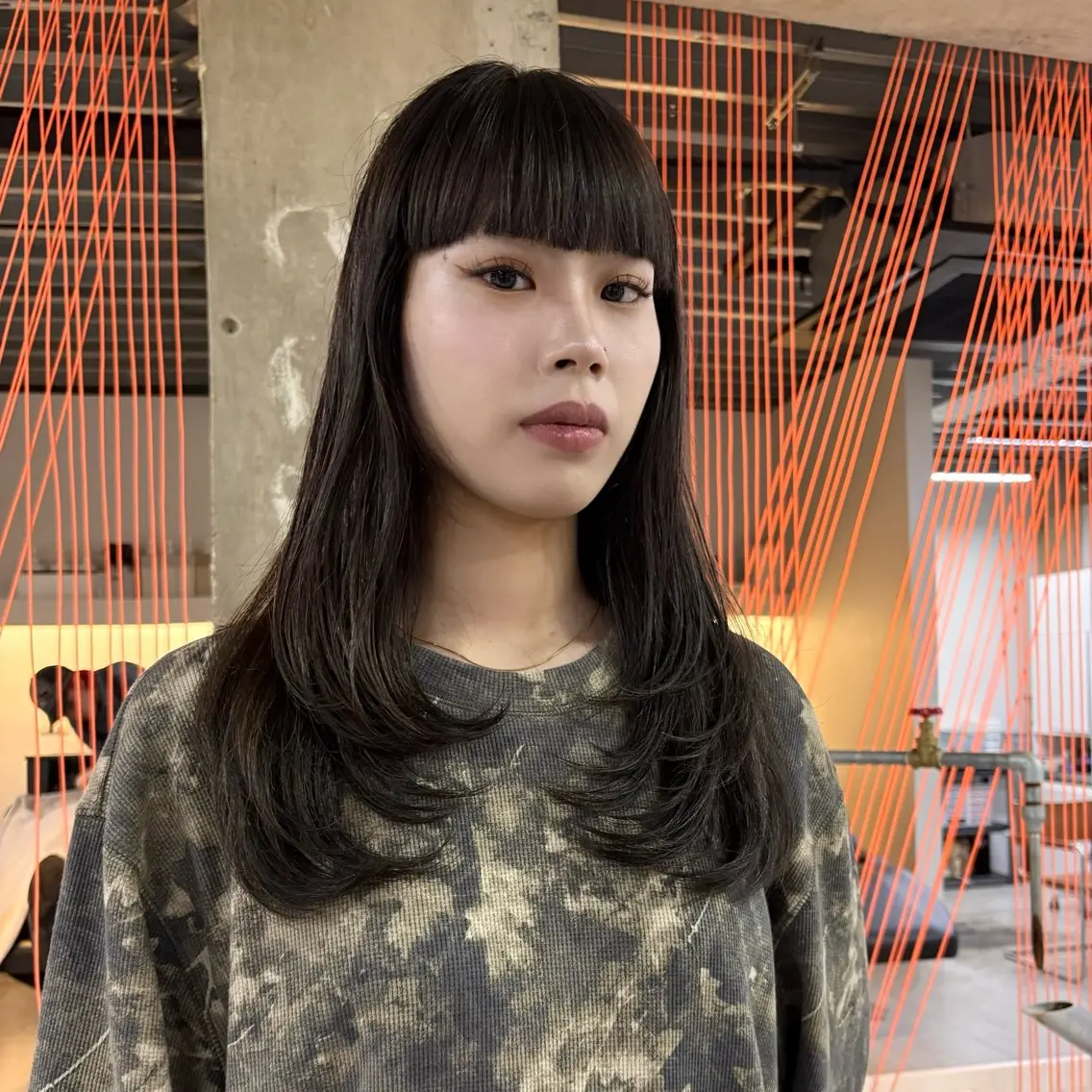 ミディアム カット ヘアカラー トリートメント Ayaka 透明感カラーのヘアスタイル