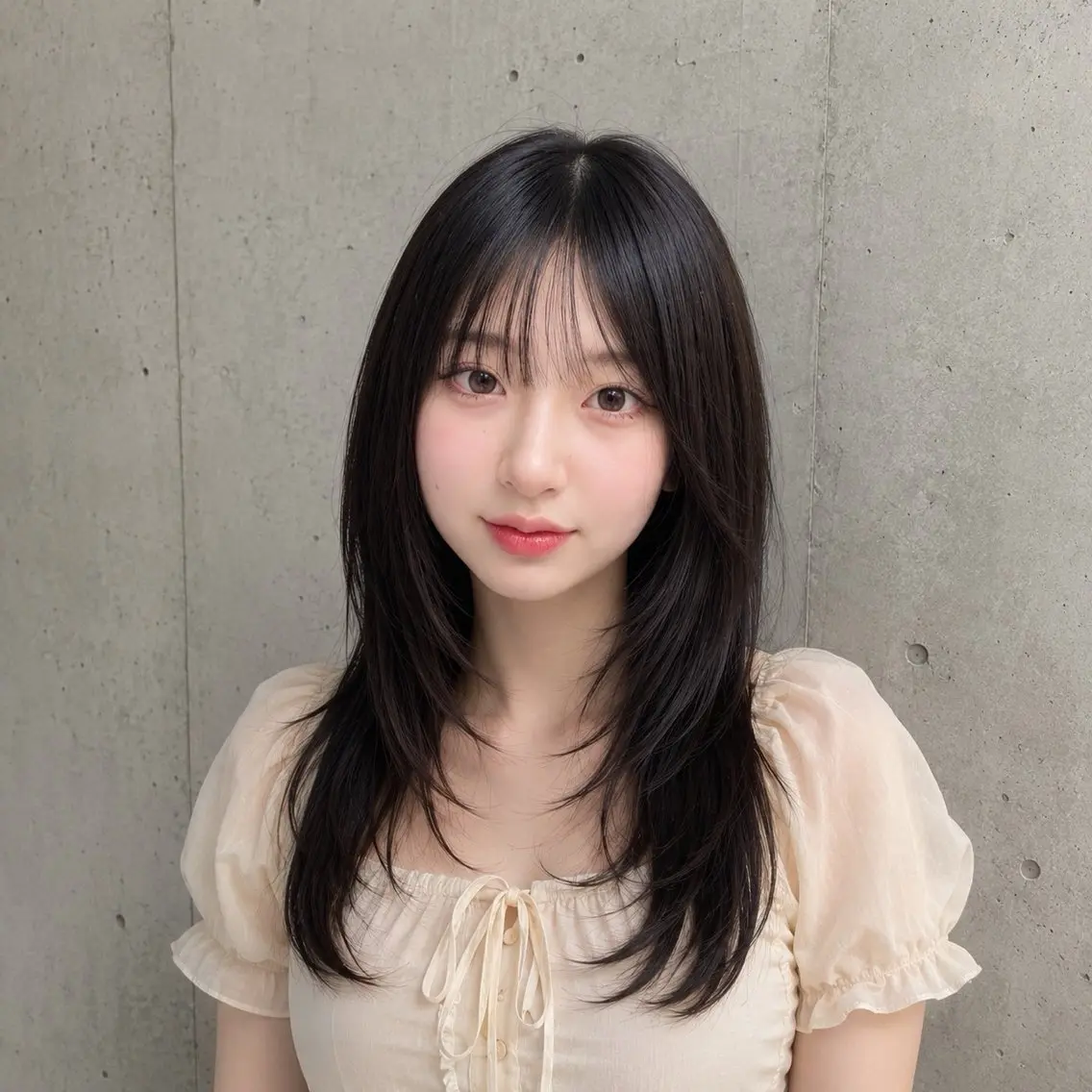 ロング カラー ロングレイヤー 透明感カラー 韓国風ヘア レイヤーカット ロング カット トリートメント 盛れる顔まわりカット 髪質改善/渋谷/れんのヘアスタイル