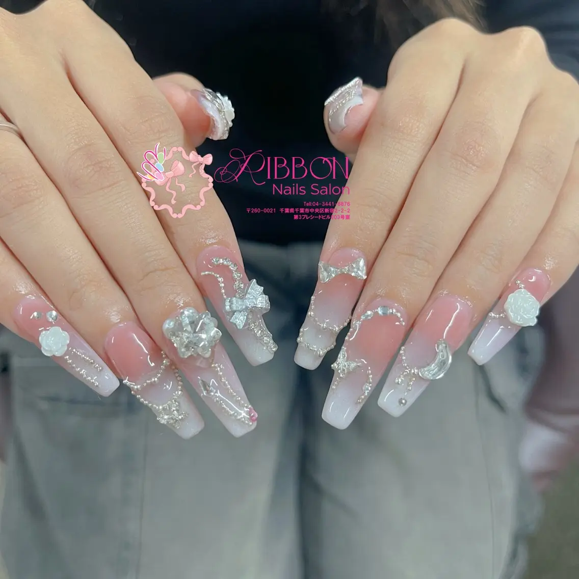 ネイル フットネイル フレンチネイル ジェルネイル マグネットネイル 持ち込み ハンドネイル Ribbonnail salonのネイルデザイン