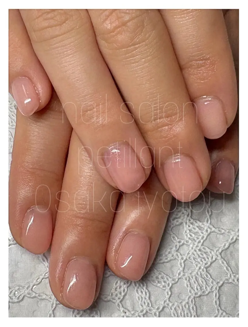 ネイル 桜ネイル ワンカラーネイル ショートネイル nail salon petillantのネイルデザイン