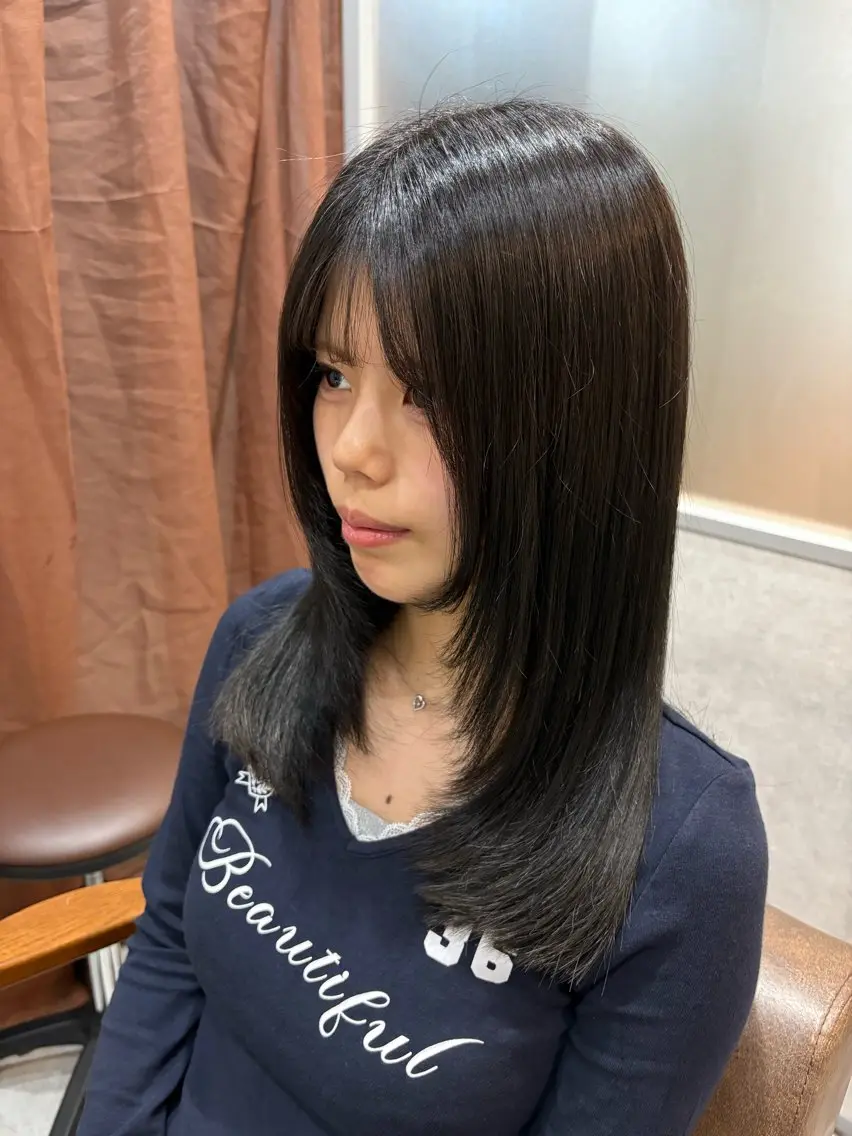 ロング レイヤーカット カット ヘッドスパ 暖色＊ベージュ ＊くらたあやかのヘアスタイル