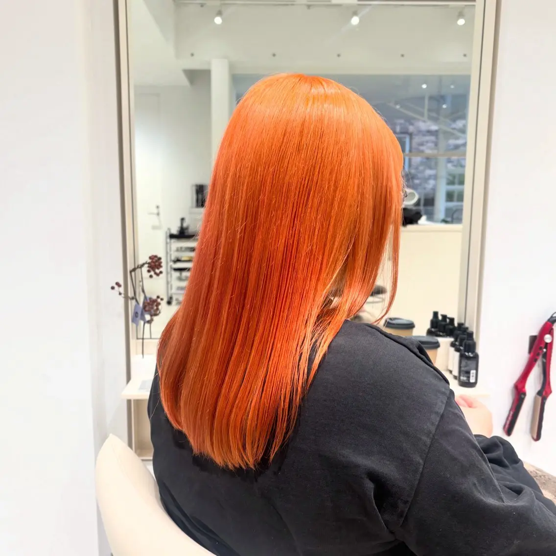 ミディアム カラー ブリーチ オレンジ ヘアカラー トリートメント ヘッドスパ ヘアセット カジュアルを女っぽく 𝗮𝘆𝗮𝗰𝗼のヘアスタイル