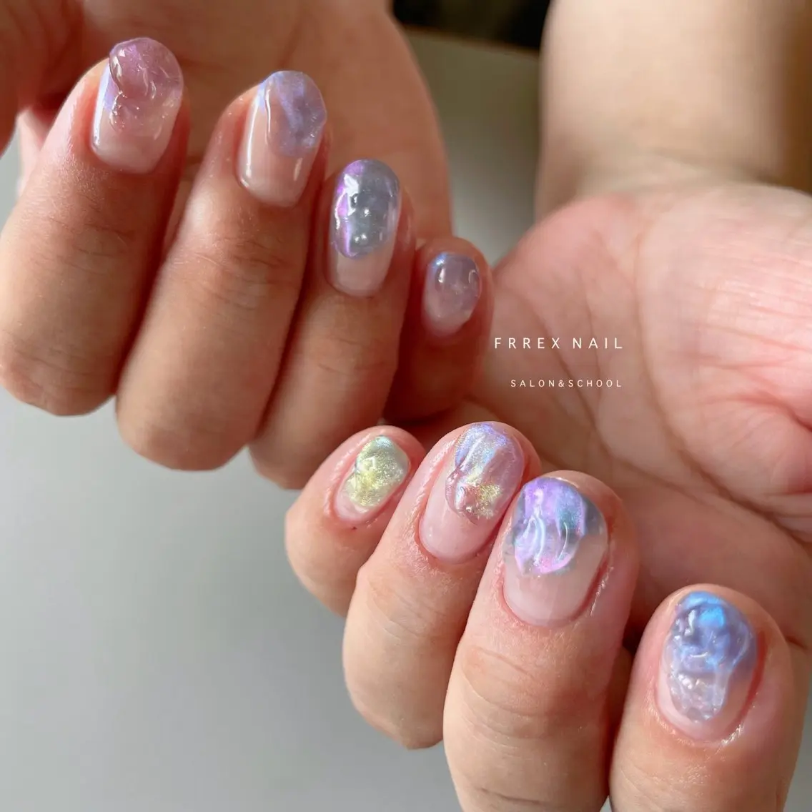 ネイル クリアネイル 夏ネイル ハンドネイル フットネイル freex nail /ニュアンス/個性派のネイルデザイン