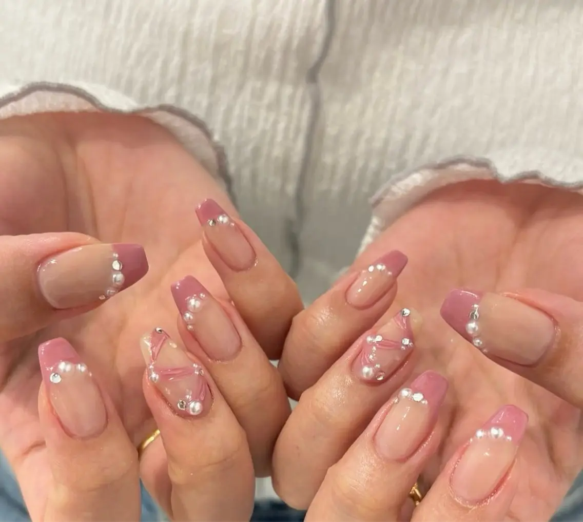 ネイル 韓国ネイル 持ち込み ニュアンスネイル ネイルチップ ハンドネイル TABI ANA.CHUOのネイルデザイン