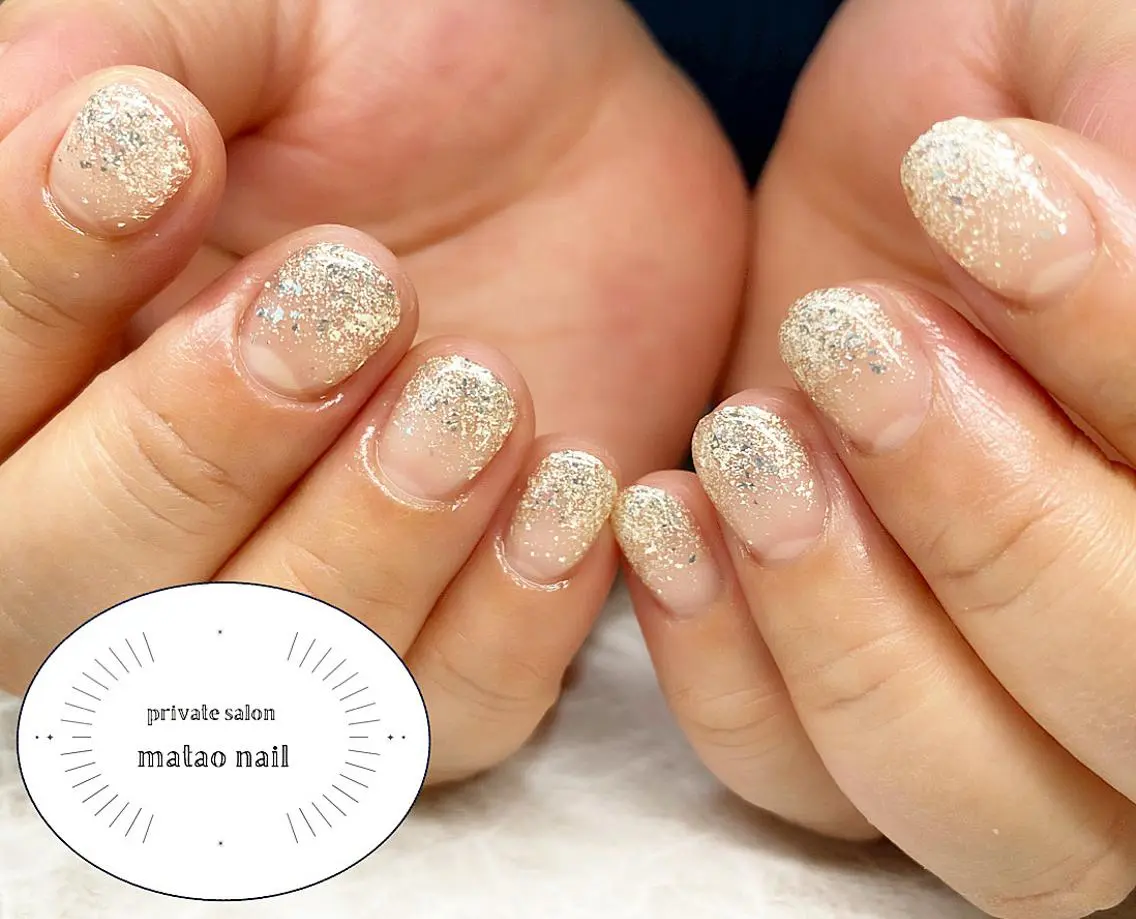ネイル キラキラネイル ラメ(グリッター) ラメグラデーション ハンドネイル フットネイル matao nailの眉毛・アイブロウイメージ