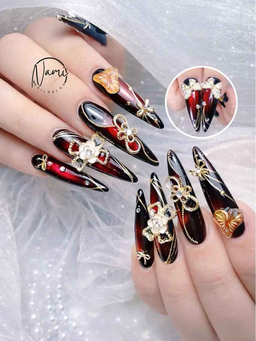 ネイル 長さ出し ガーリー 韓国ネイル ロングネイル 持ち込み ハンドネイル Nami nail salonのネイルデザイン