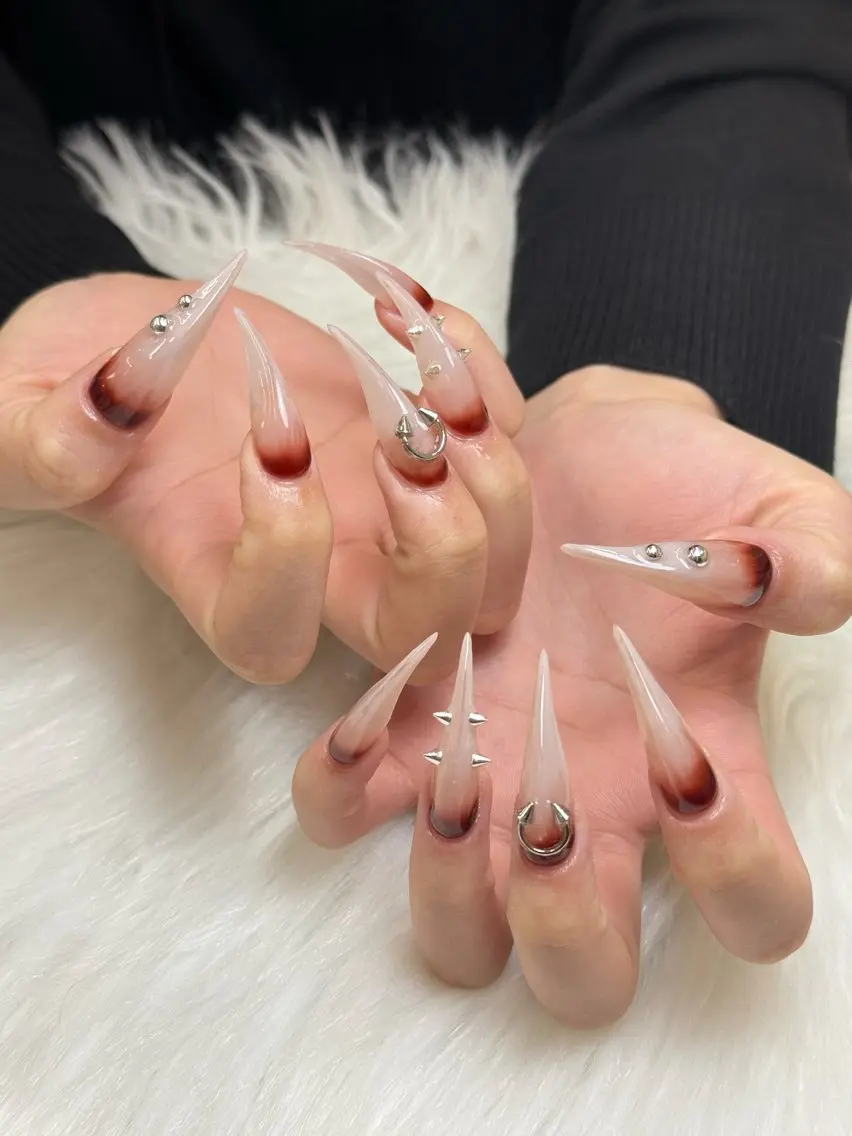 ロング 韓国風ヘア ロング ハンドネイル 猫爪中毒♡ ロングネイル専門店のネイルデザイン