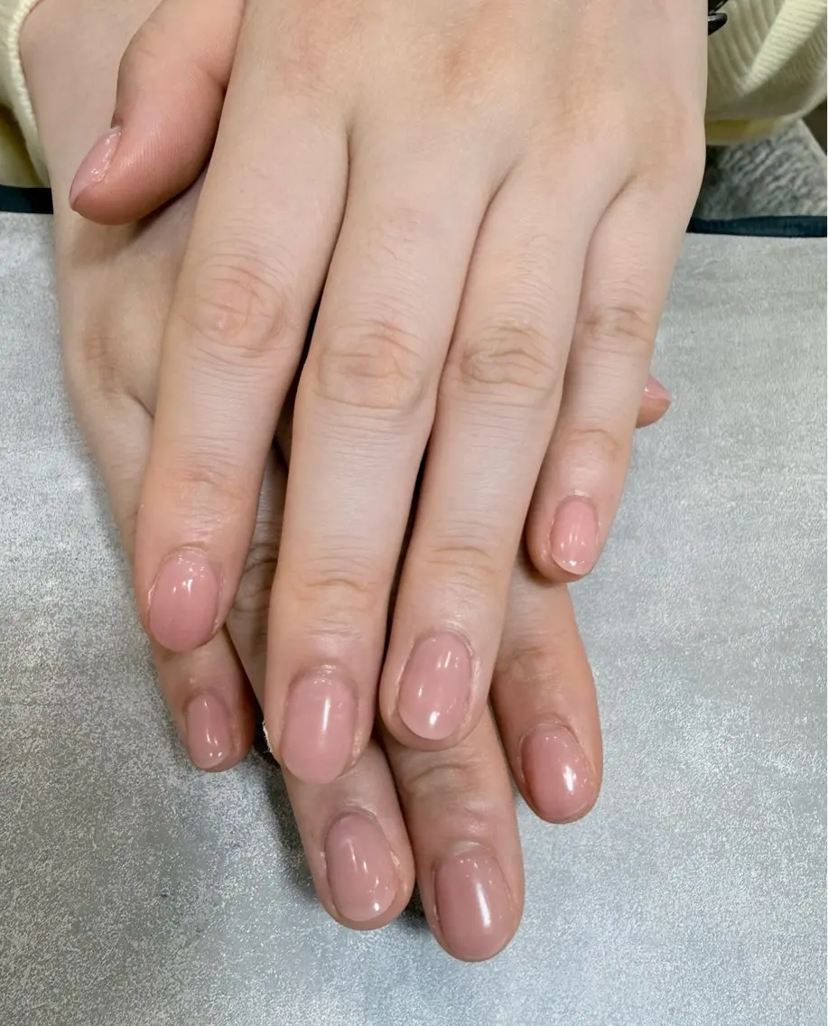 ネイル ワンカラーネイル ピンク ハンドネイル YUZUME 蒲田店のネイルデザイン