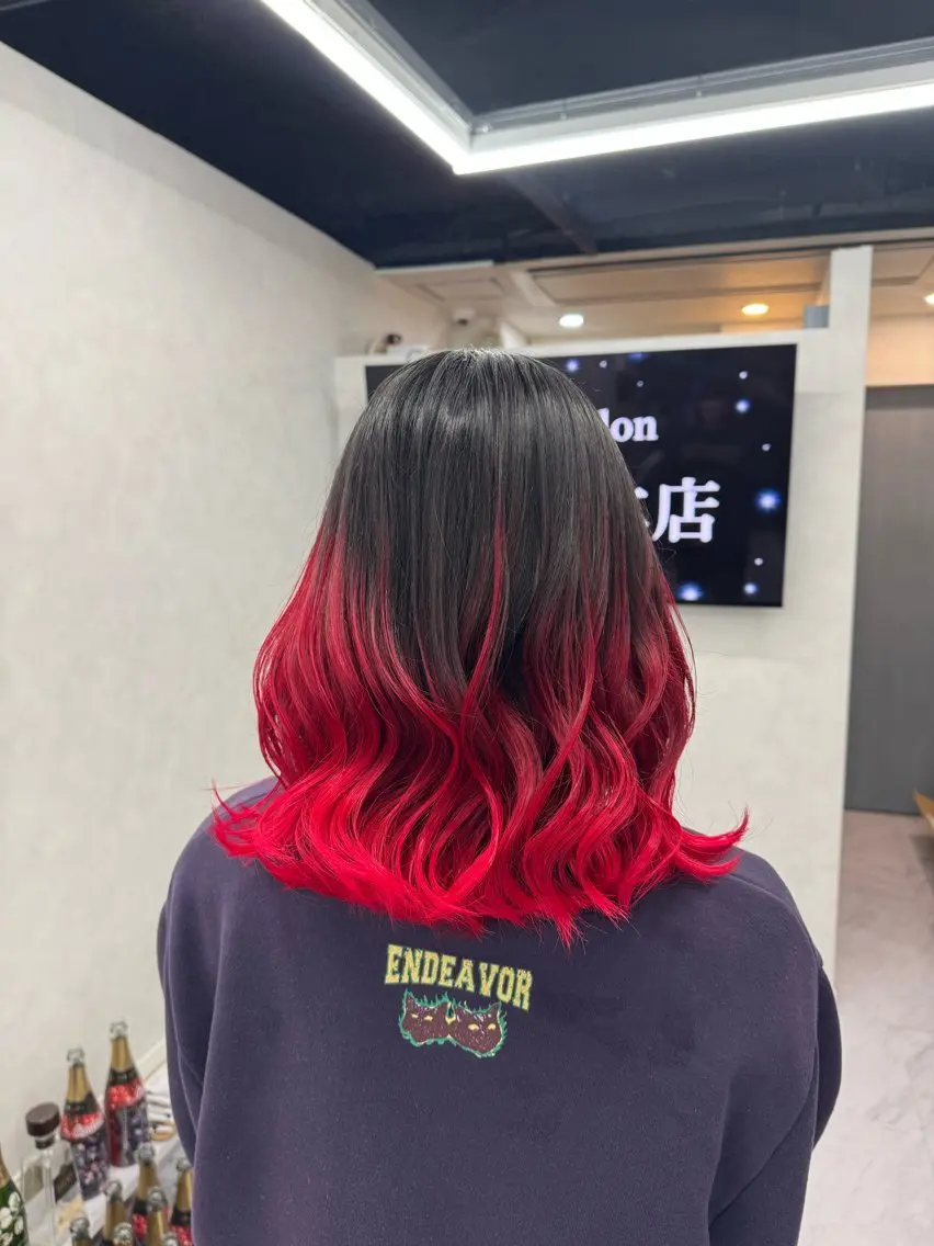 ミディアム カラー ヘアカラー ブリーチ/エクステ モデル募集中🖤のヘアスタイル