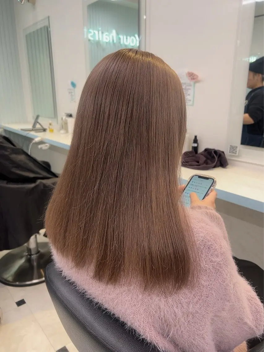 ミディアム カラー ヘアカラー トリートメント ヘッドスパ 🥞ベージュ系カラー 【すずきりほ】🥞のヘアスタイル