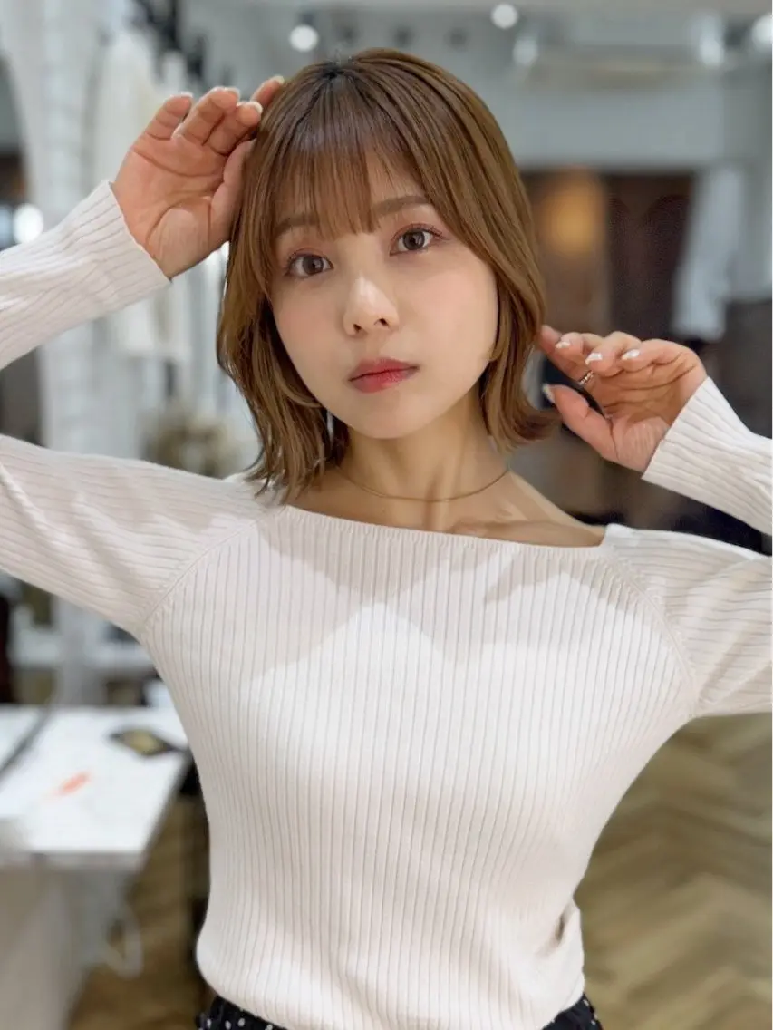 ミディアム ボブ くびれヘア カット ヘアカラー トリートメント 似合わせヘア/ボブ/ ミディアム/Takaのヘアスタイル