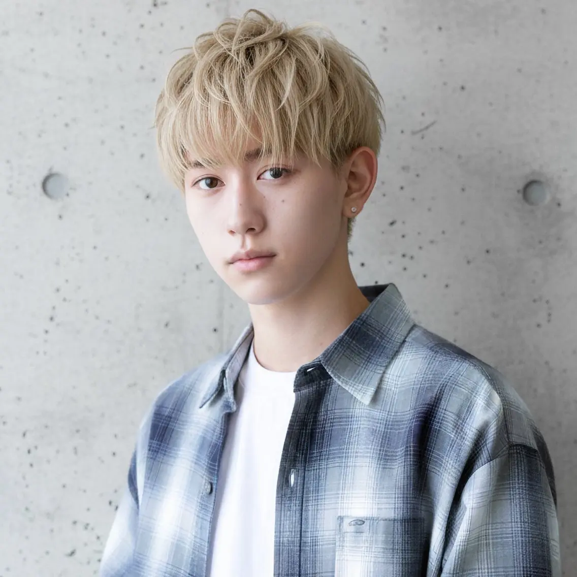 ミディアム カラー メンズ メンズブリーチ ブリーチ カット ヘアカラー 北川 晴花のヘアスタイル