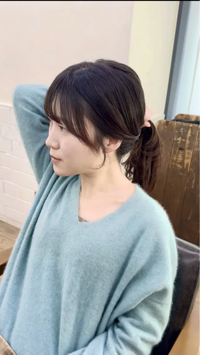 ミディアム カラー パーマ ヘアアレンジ メンズ キッズ カット ヘアカラー レイヤーカット/ 巻ける縮毛矯正のヘアスタイル