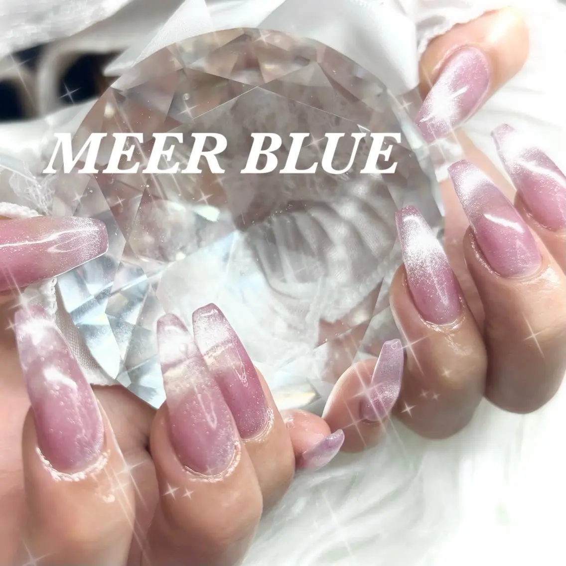 【うる艶可愛い🩵マグネットネイル】¥3,500 (フィルインOKの写真