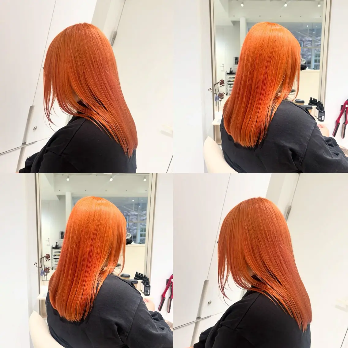 ミディアム カラー ブリーチ オレンジ カット ヘアカラー トリートメント ヘッドスパ ヘアセット カジュアルを女っぽく 𝗮𝘆𝗮𝗰𝗼のヘアスタイル
