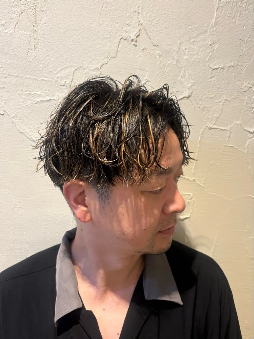 カラー メンズ メンズメッシュ メッシュ カット ヘアカラー 山下ちひろ/髪質改善 /メンズ/まつパのヘアスタイル
