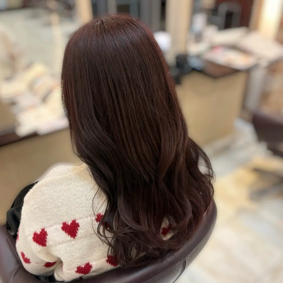 ロング ピンクブラウン カット ヘアカラー 🧸HARUNA 艶髪✨透明感🫧のヘアスタイル