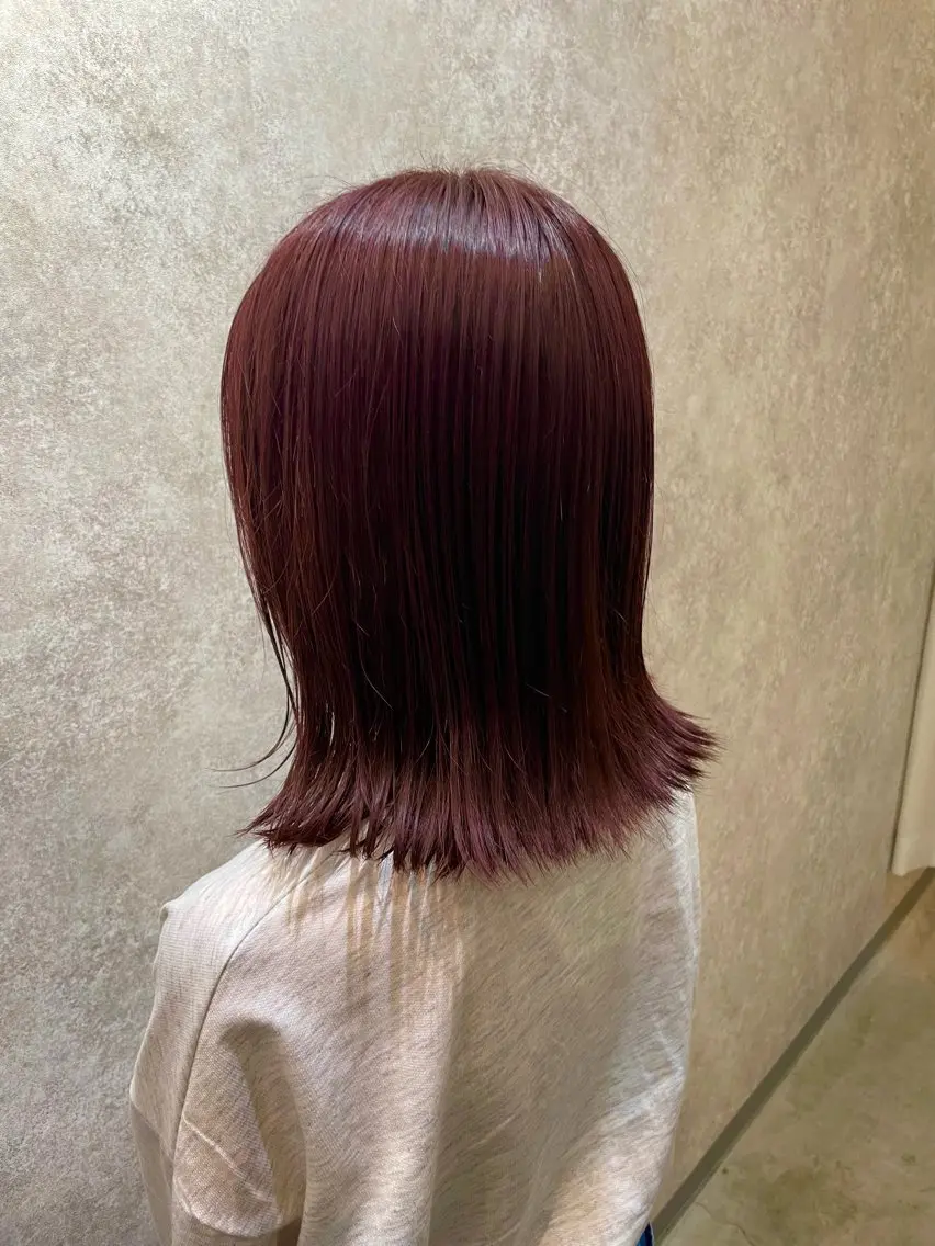 ミディアム カラー ヘアカラー トリートメント ツヤちゅるカラー✮ すずなのヘアスタイル