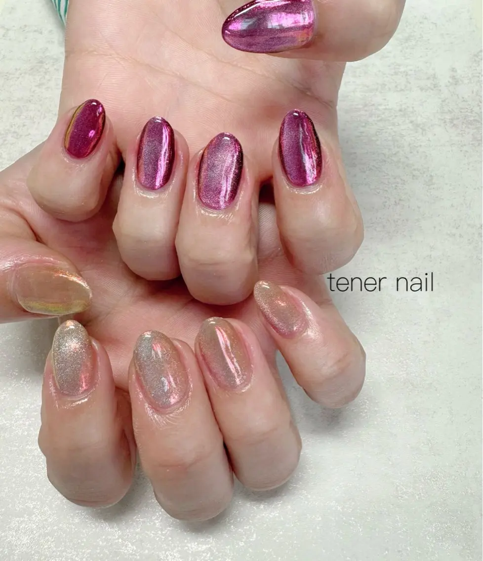 ネイル オーロラネイル マグネットネイル ハンドネイル テネルネイル tener nailのネイルデザイン