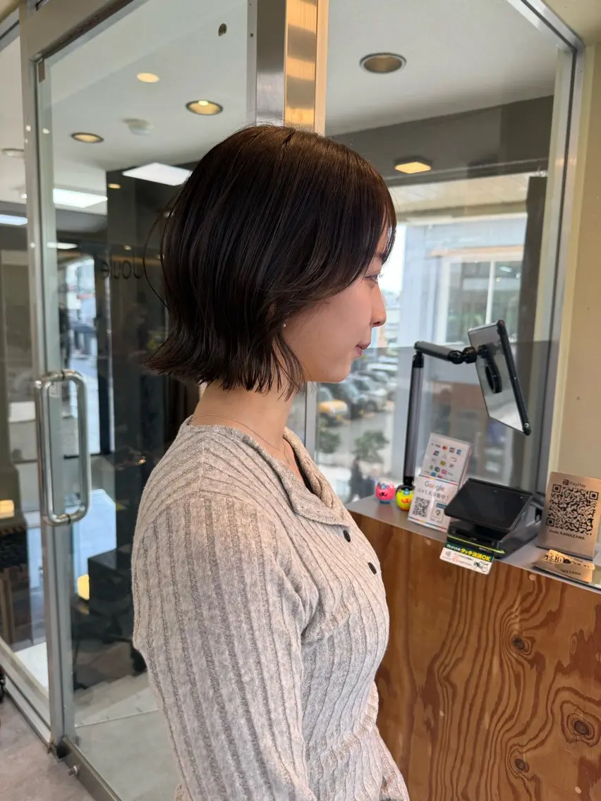 ショート カラー カット ヘアカラー トリートメント 伶風/ ボブのヘアスタイル