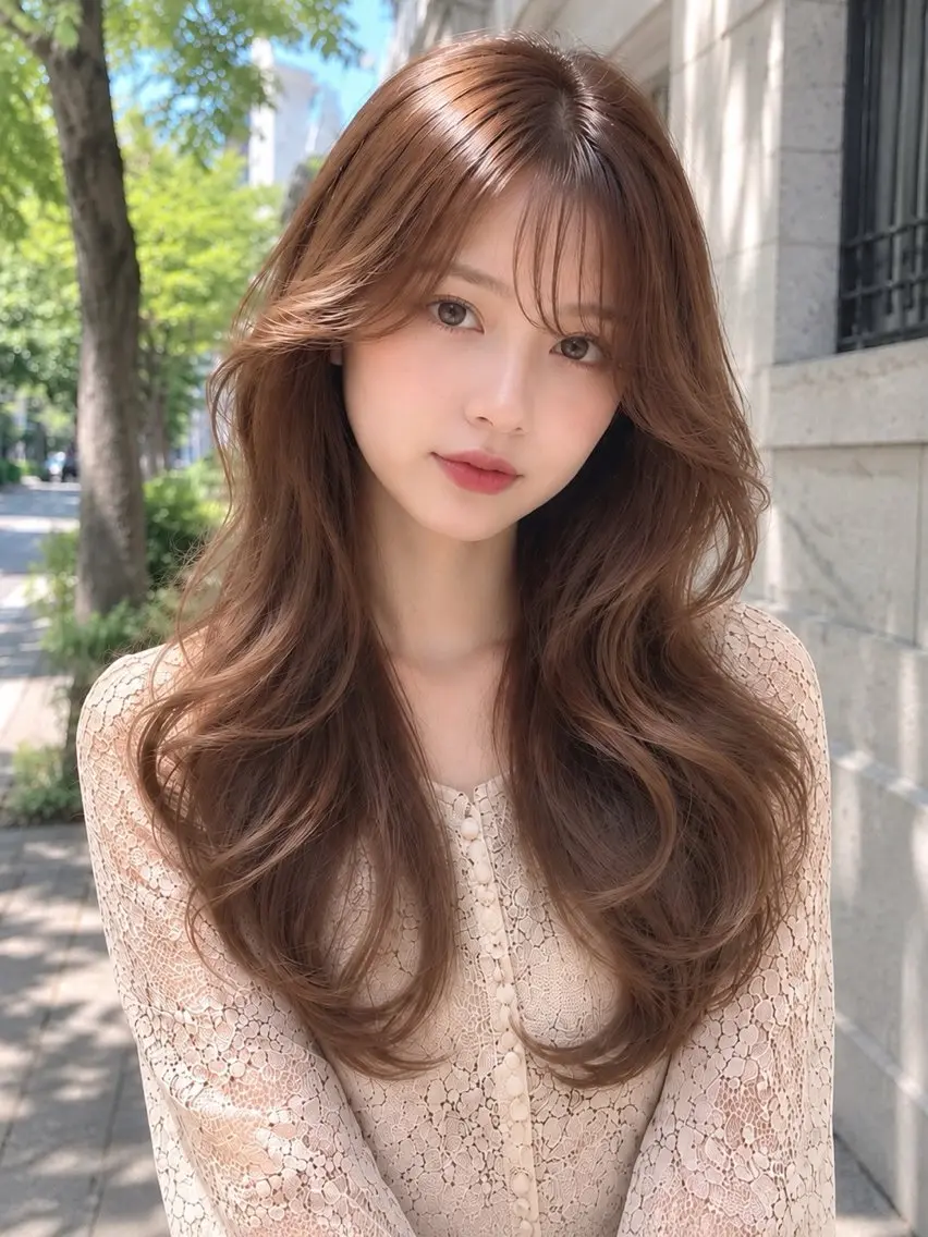 ロング カラー 韓国風ヘア✻透明感 カラー✻yukaのヘアスタイル