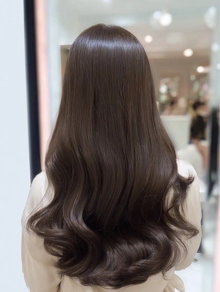ロング カラー ヘアカラー 🍒モテ暖色カラー × うる艶✧ ゆなのヘアスタイル