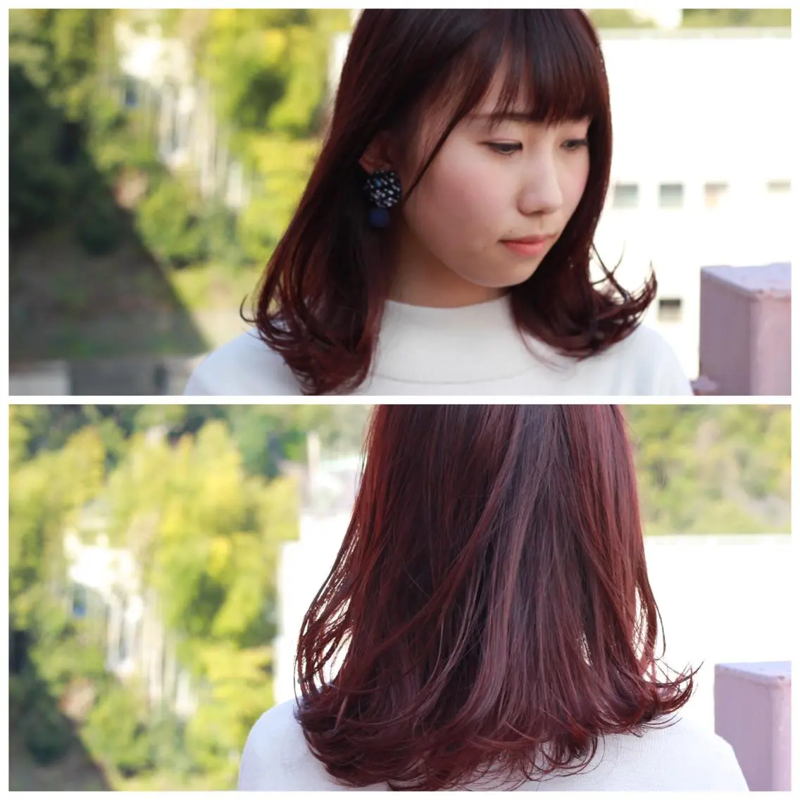 ミディアム カラー ピンクカラー バイオレットカラー カット ヘアカラー トリートメント Viage （ビアージュ）のヘアスタイル