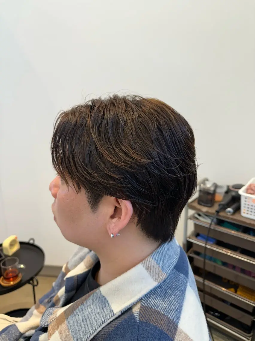メンズ フェザーパーマ メンズパーマ カット パーマ 茂木 理紗のヘアスタイル