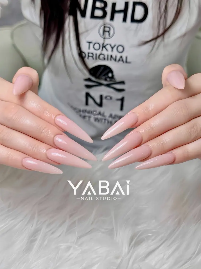 ネイル ロングネイル ワンカラーネイル ピンク シンプルネイル YABAI NailStudioのネイルデザイン