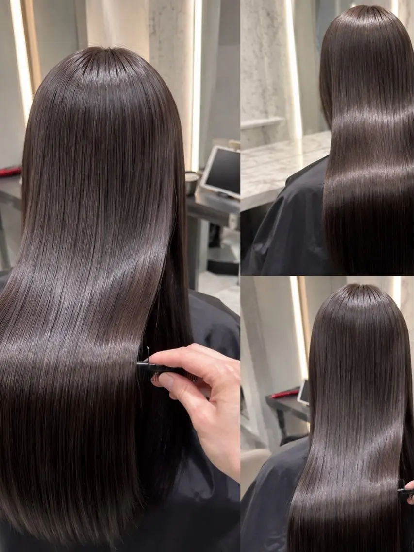 ロング カラー カット ヘアカラー 縮毛矯正 トリートメント 💖透明感カラー縮毛 レイヤー/大宮/虎白のヘアスタイル