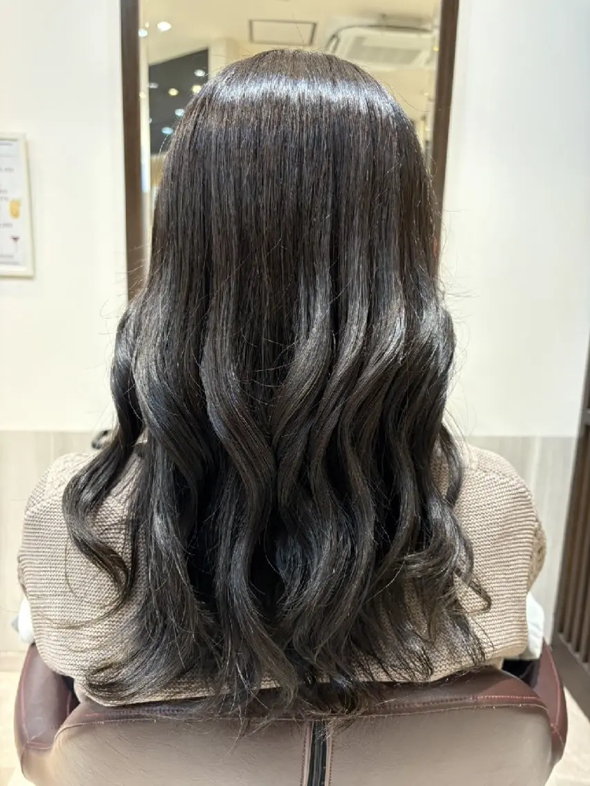 セミロング カラー ヘアアレンジ 韓国風ヘア ヘアカラー チハル🌙 カラー🌙ヘアセットのヘアスタイル