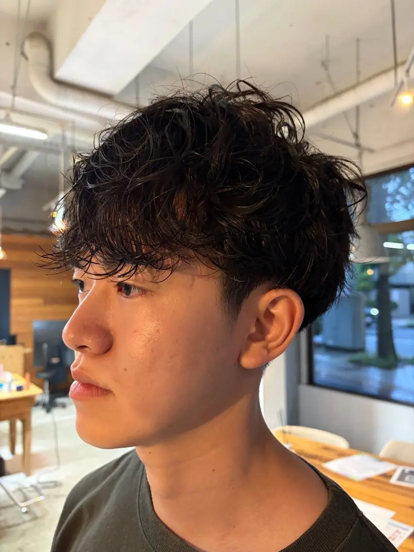 ショート パーマ メンズ カット パーマ こころ/カーリー・ パーマデザインのヘアスタイル