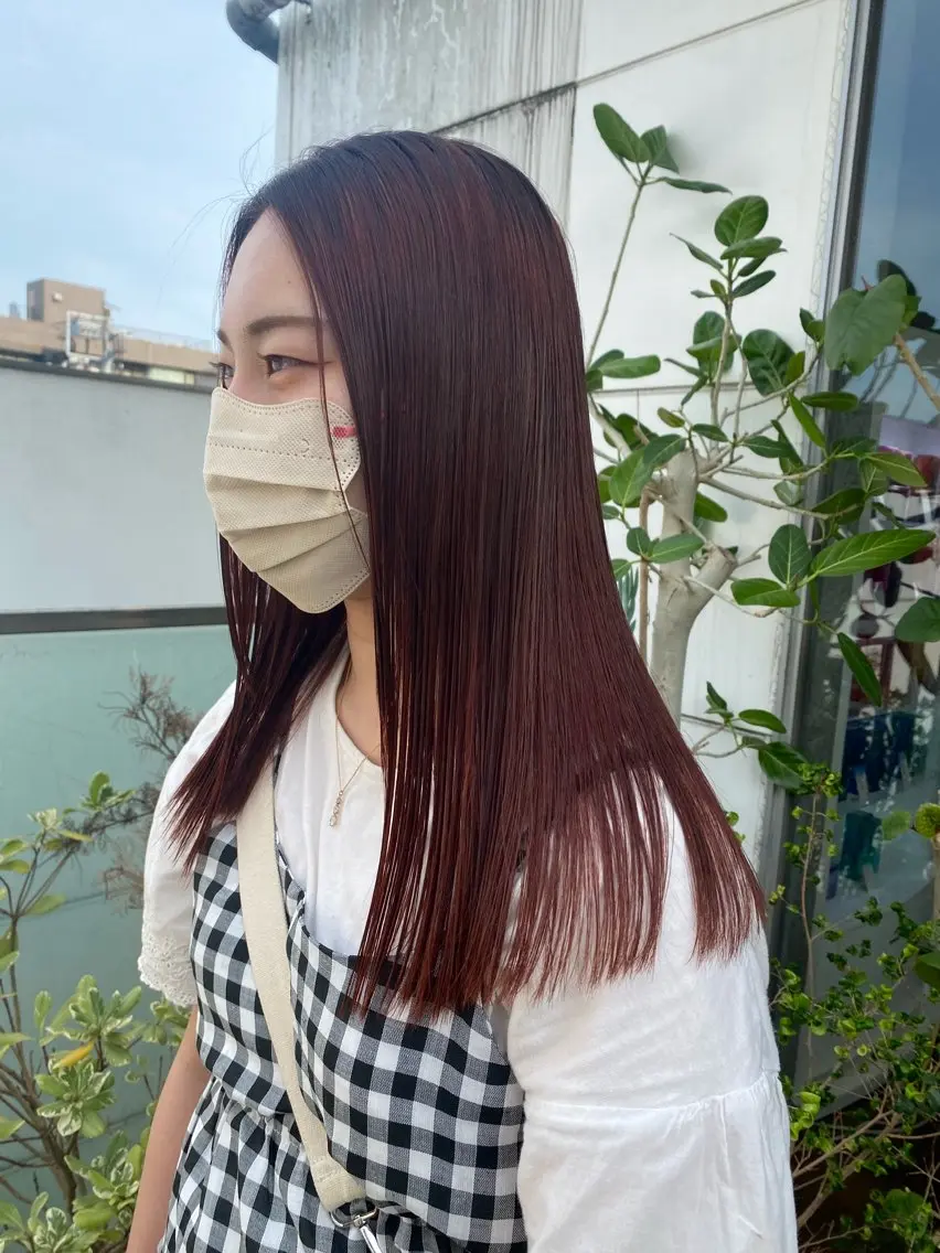 セミロング カラー ヘアアレンジ ブリーチ 髪質改善 トリートメント 押切 響 のヘアスタイル
