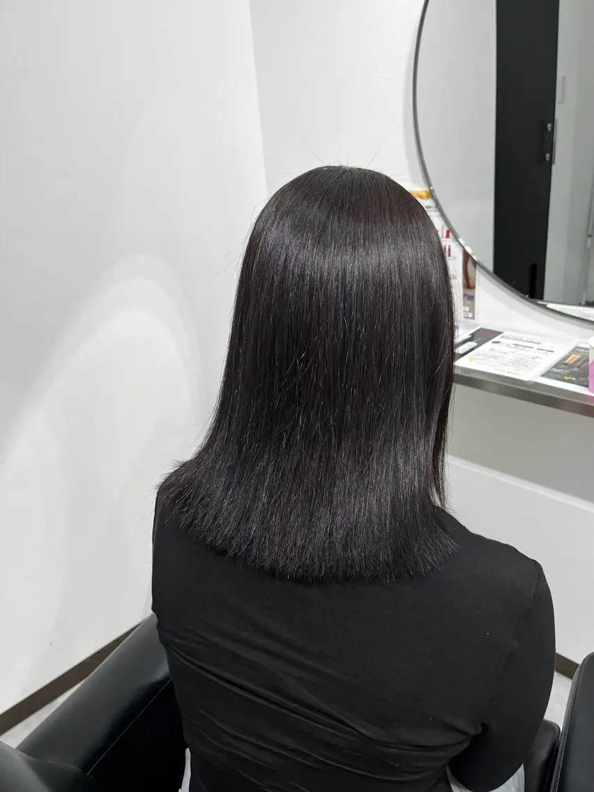 ミディアム ヘアカラー ♡うる艶透明感 久留米 RAN🤍のヘアスタイル