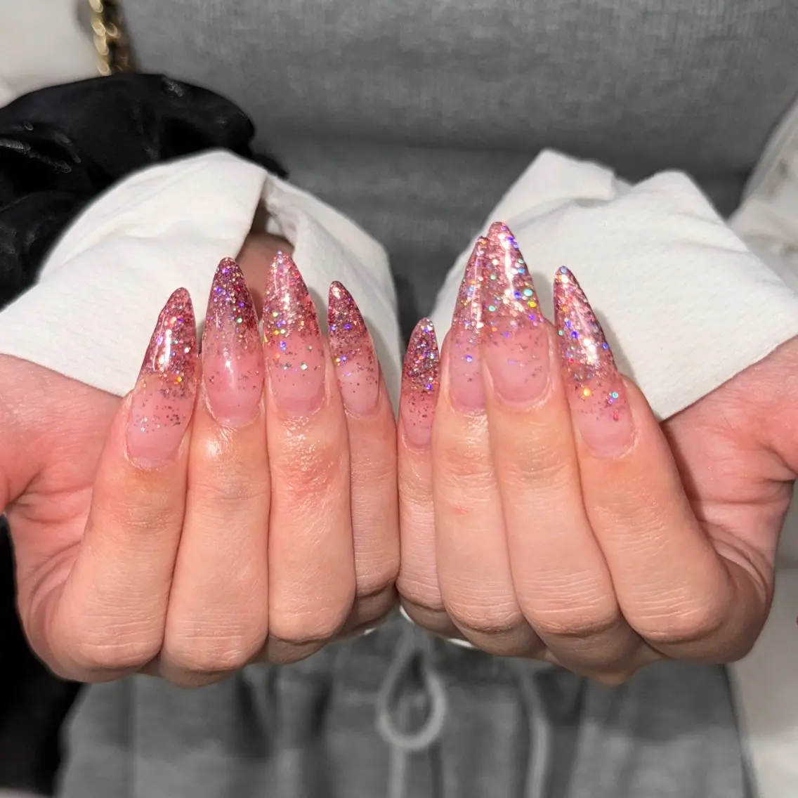 ネイル グラデーション ラメ(グリッター) ラメグラデーション ピンク MODA みうのネイルデザイン