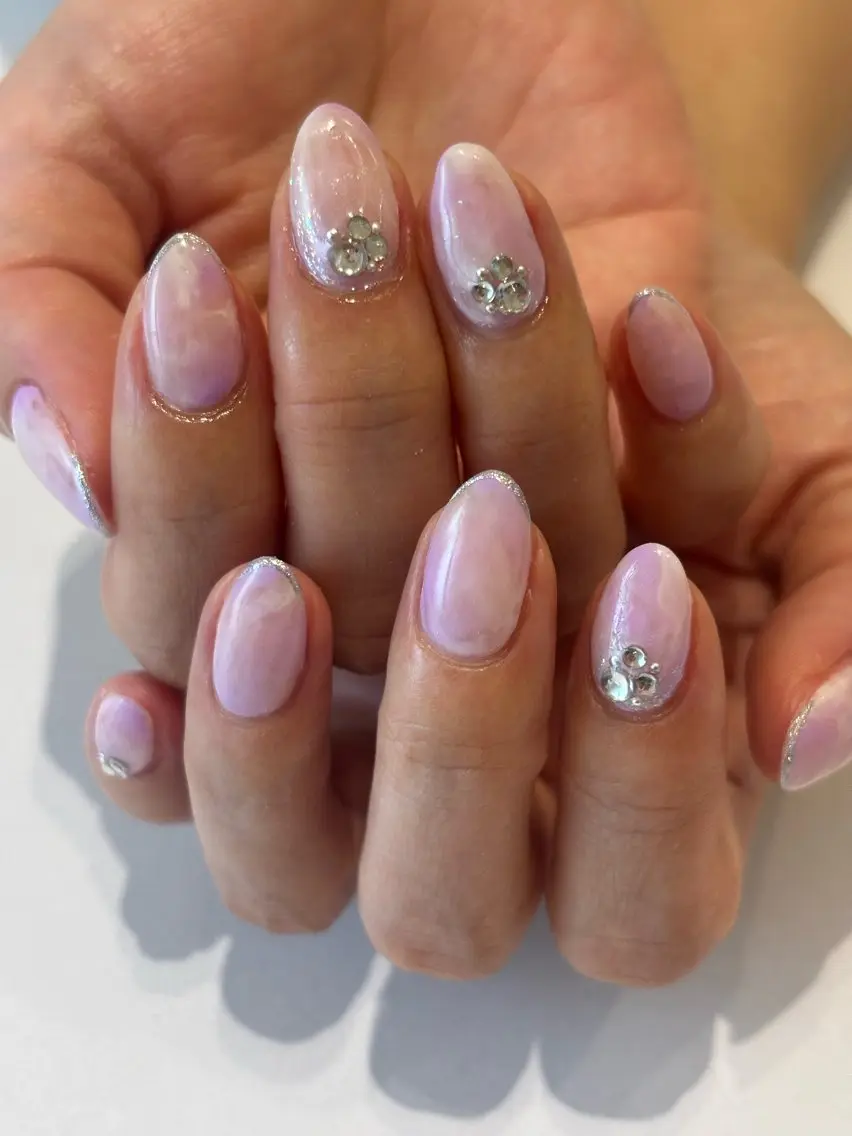 ネイル アートネイル 大理石ネイル(マーブル) ストーンネイル 夏ネイル ハンドネイル Ann nailのネイルデザイン