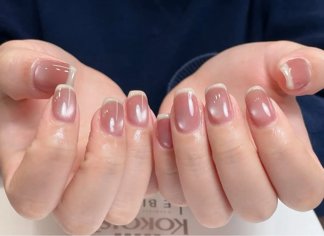 ネイル ボルドー ブラウン チークネイル 長さ出し フレンチネイル 中野駅から2分 MEO NAILのネイルデザイン