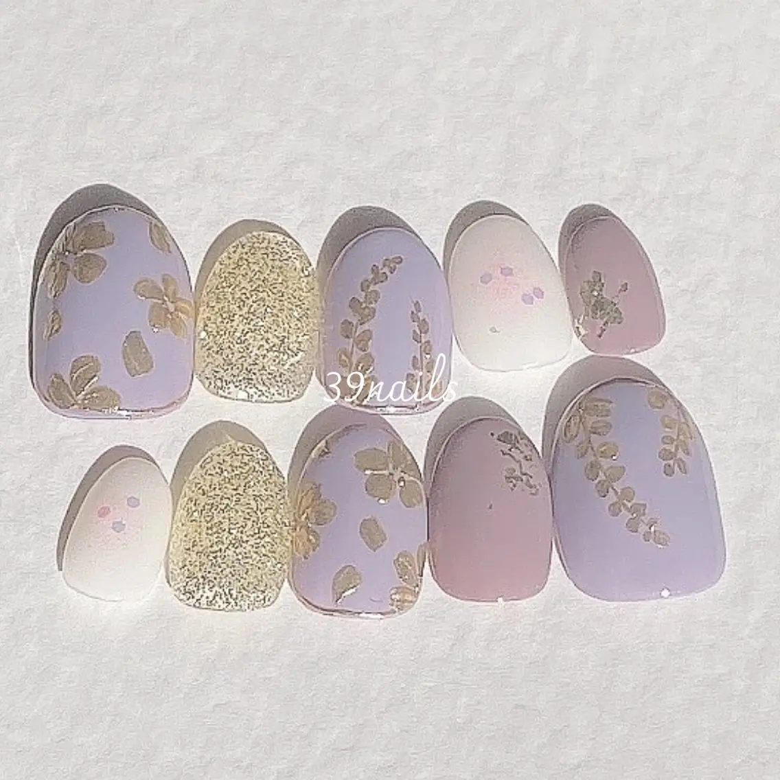 ネイル アートネイル 成人式 ジェルネイル パラジェル シンプルネイル ハンドネイル 39-nails EharaMikuのネイルデザイン