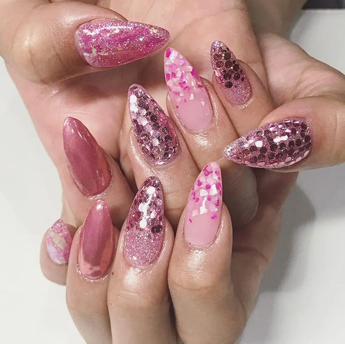 ネイル 渋谷／チップ長さ出し 👑アプレgel-xのネイルデザイン
