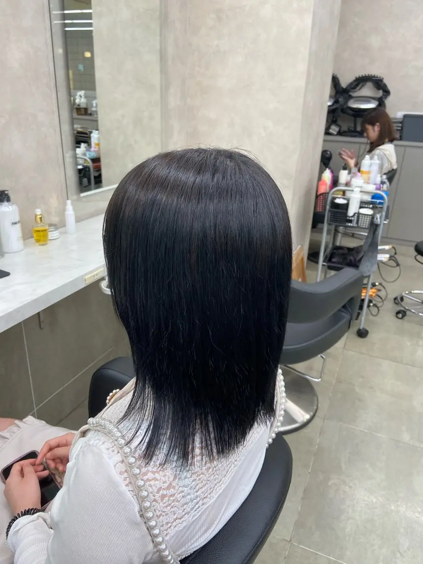 セミロング カラー ヘアアレンジ Over hair_ misakiのヘアスタイル