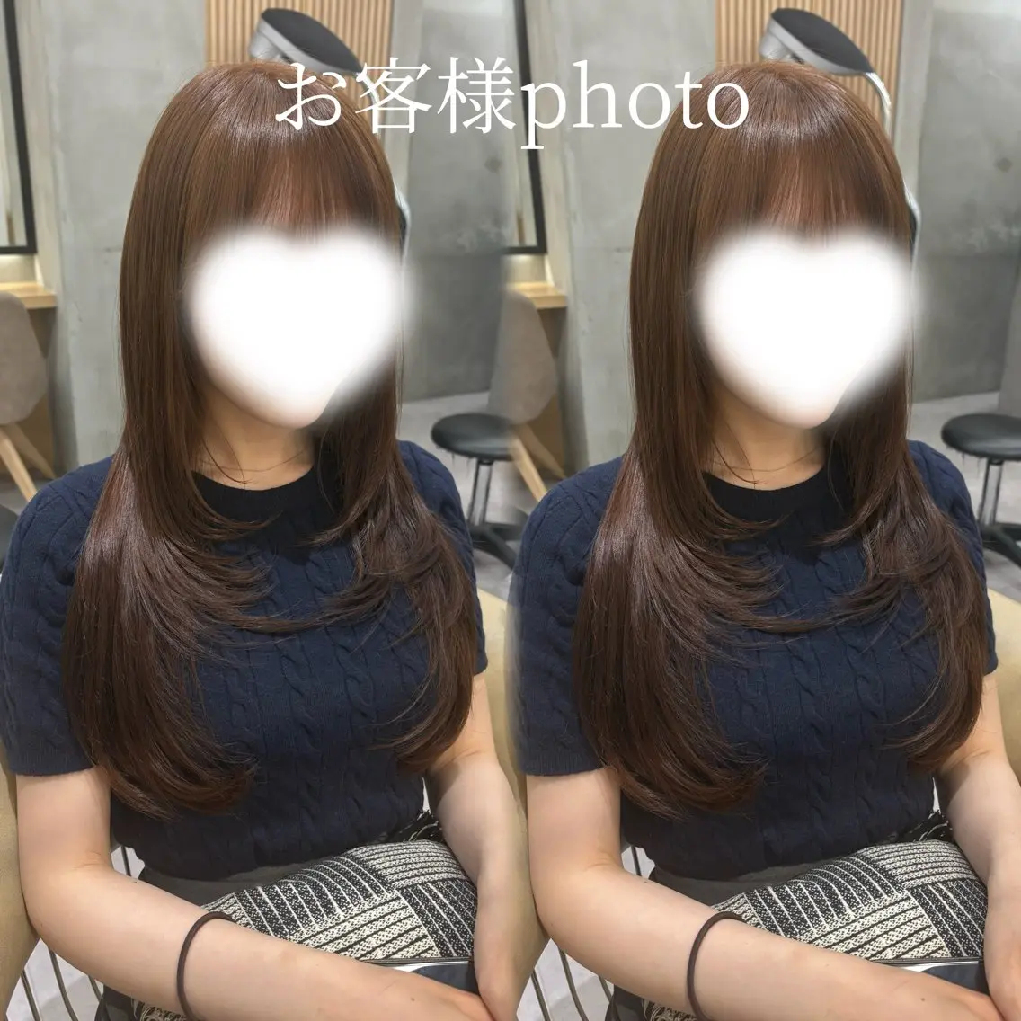 ロング ハッシュカット レイヤーカット カット ヘアカラー 透明感カラー/ ベージュ/設樂彩乃のヘアスタイル