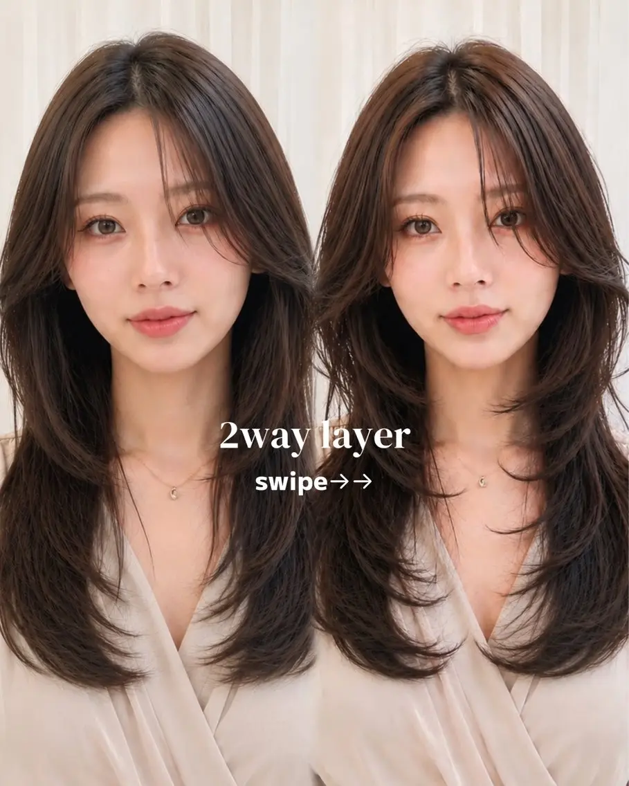 ロング カラー カット ヘアカラー トリートメント ヘッドスパ 💎レイヤー/韓国 💎石戸谷のヘアスタイル