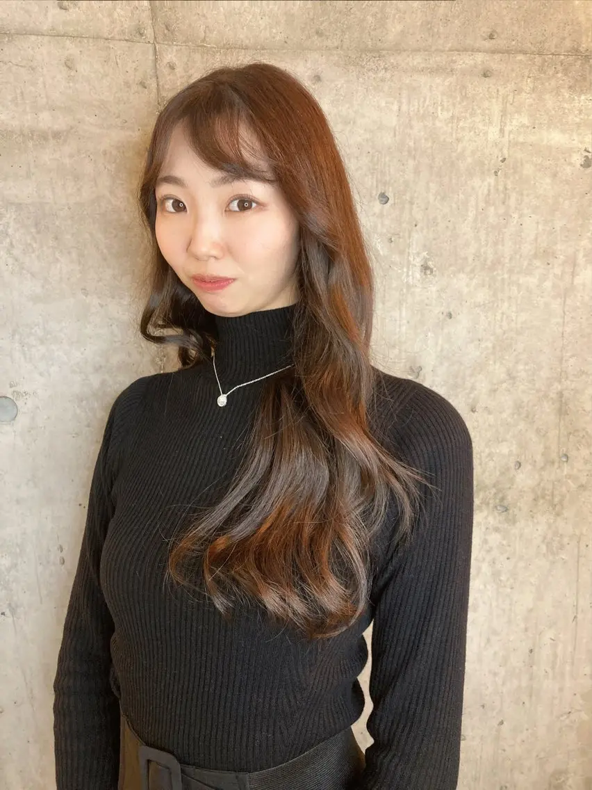 ミディアム カラー ヘアカラー 横浜美容室／暖色系 michika🌹のヘアスタイル