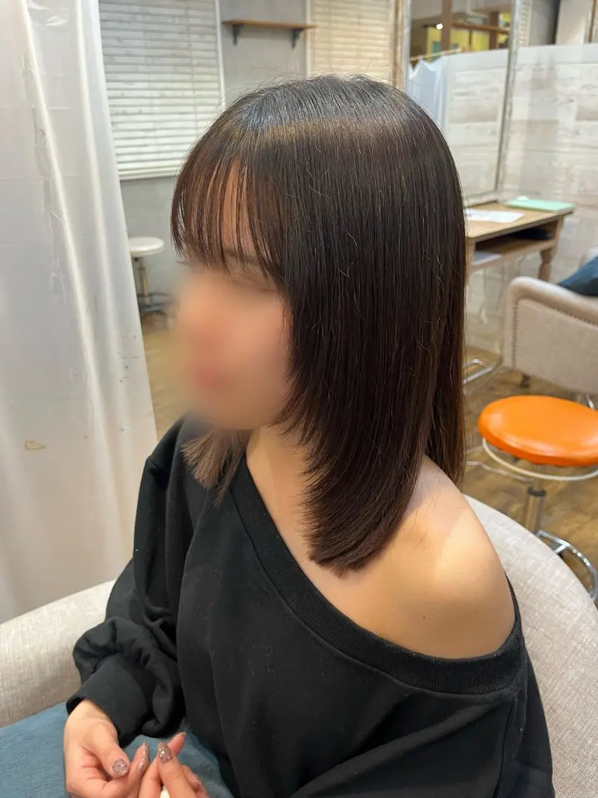 ミディアム くびれヘア 顔まわりレイヤー 顔周りカット レイヤーカット Cielo 🐈‍⬛ sawa 🐈‍⬛のヘアスタイル
