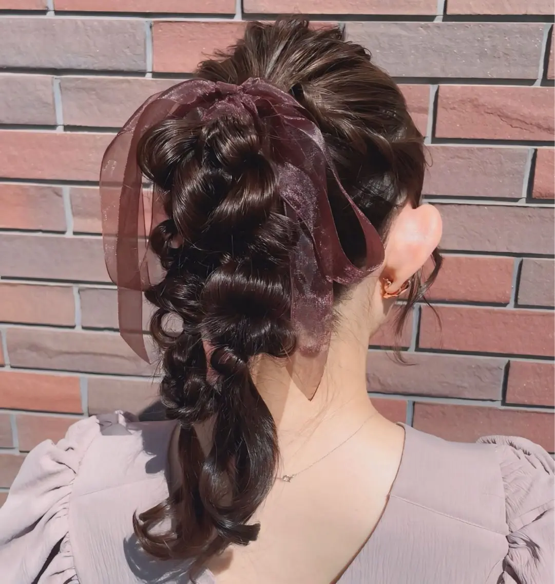 セミロング ヘアアレンジ ポニーテール 古沢 みづきのヘアスタイル