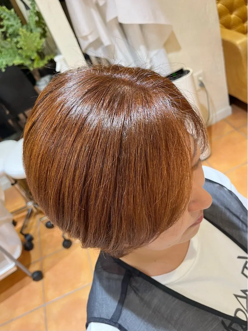ショート カラー ブラウンカラー オレンジ オレンジブラウン ほそや うらら / モデル募集中🌹のヘアスタイル