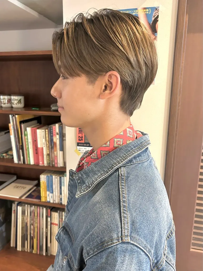 ショート カラー メンズ カット ヘアカラー トリートメント Masaki レイヤーカットのヘアスタイル