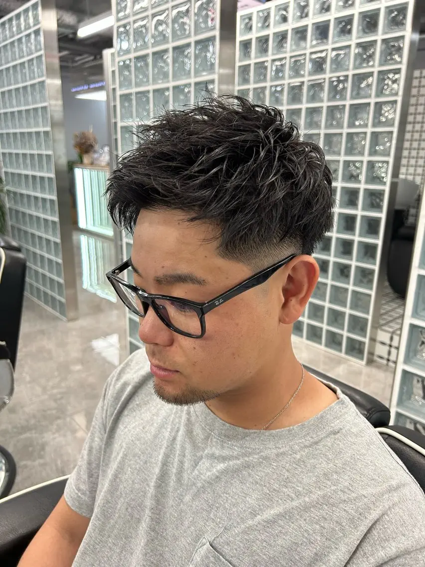 ショート メンズ フェードカット メンズパーマ スキンフェード 難波店/メンズパーマ /フェード/河本かほのヘアスタイル