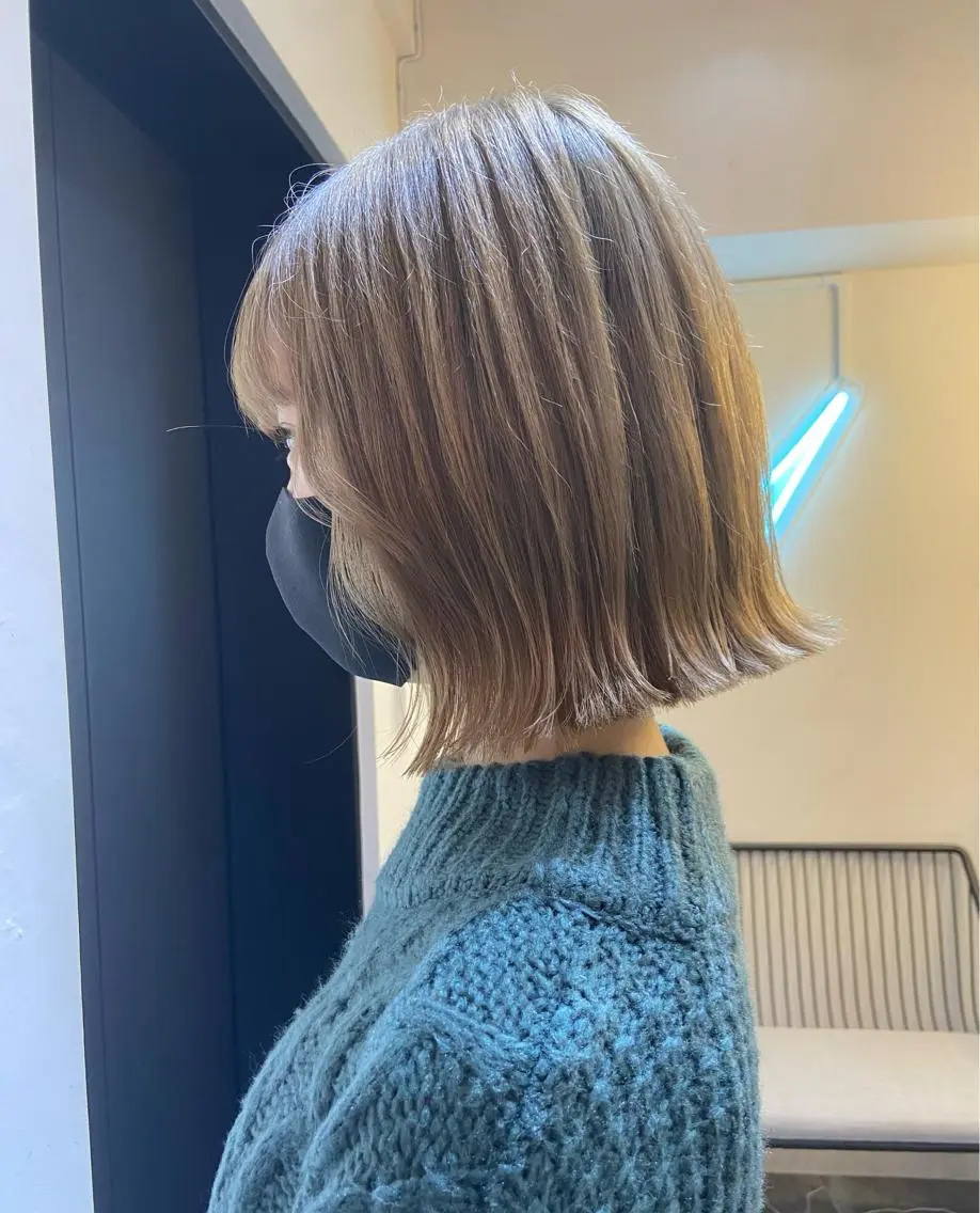 ✂︎ボブカット➕カラー👩🏼🦰🌛カットと同時に行うことも可能です❤️ブリーチする際はご連絡下さいの写真